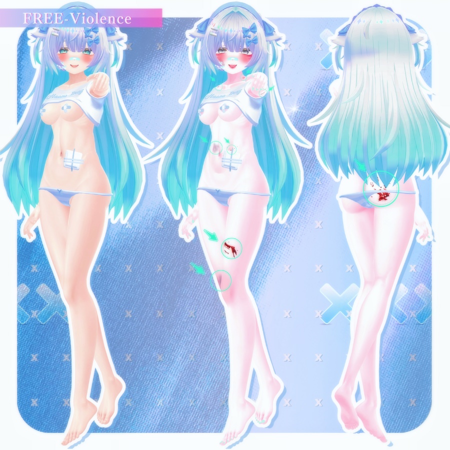 💗【FREE❥無料】🫙ViolenceTexture🩸傷メイク🩹