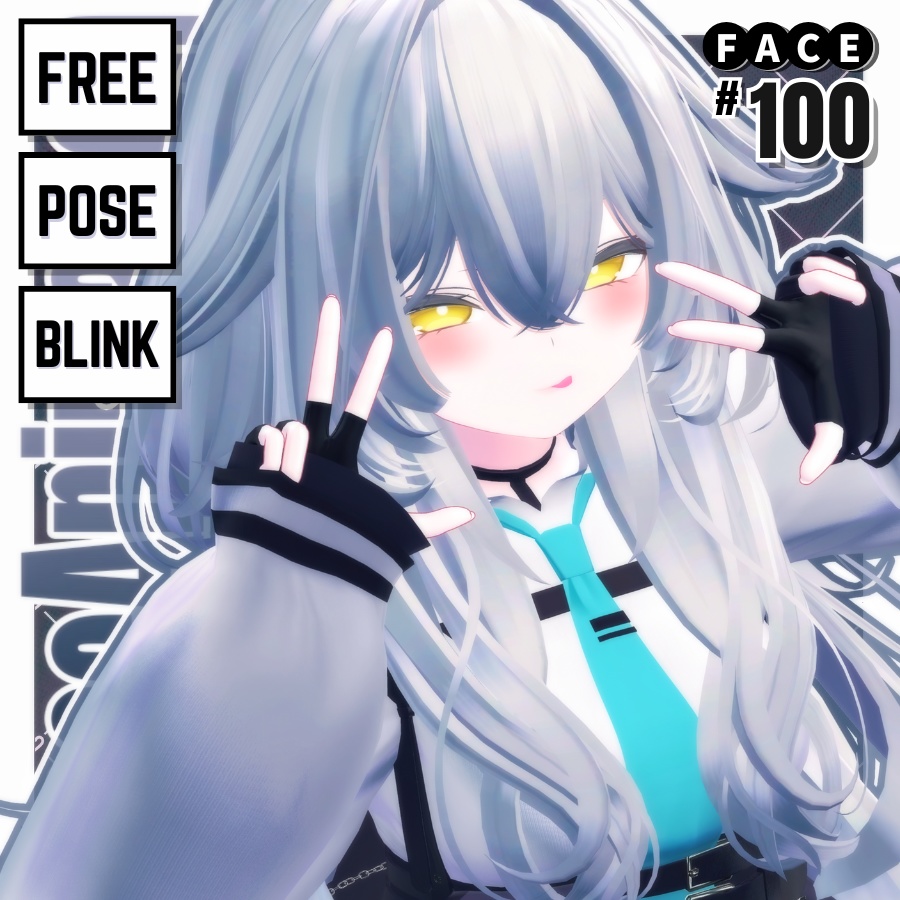 💗【FREE/無料】Rurune100Type❥動くまばたきFace&PoseAnimations ⌖ ݁˚