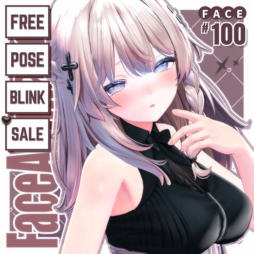 💗【FREE/無料】Shinano100Type❥動くまばたきFace&PoseAnimations ⌖ ݁˚