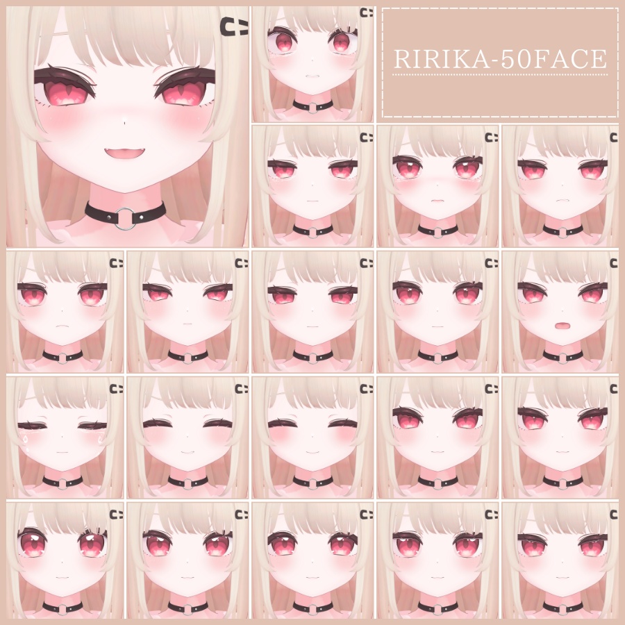 💗【FREE/無料】Ririka100Type❥動くまばたきFace&PoseAnimations ⌖ ݁˚