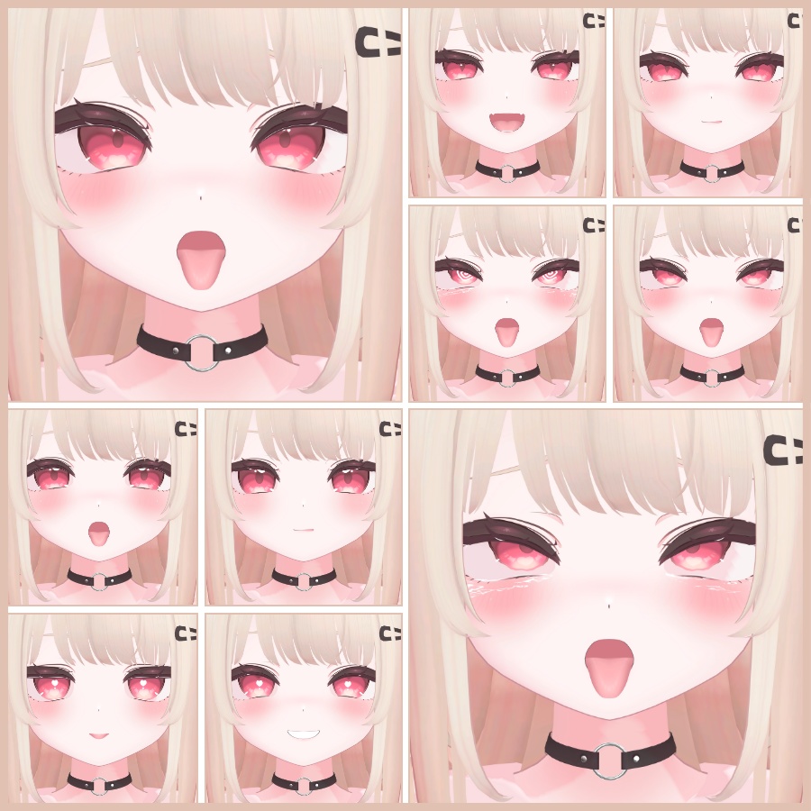 💗【FREE/無料】Ririka100Type❥動くまばたきFace&PoseAnimations ⌖ ݁˚