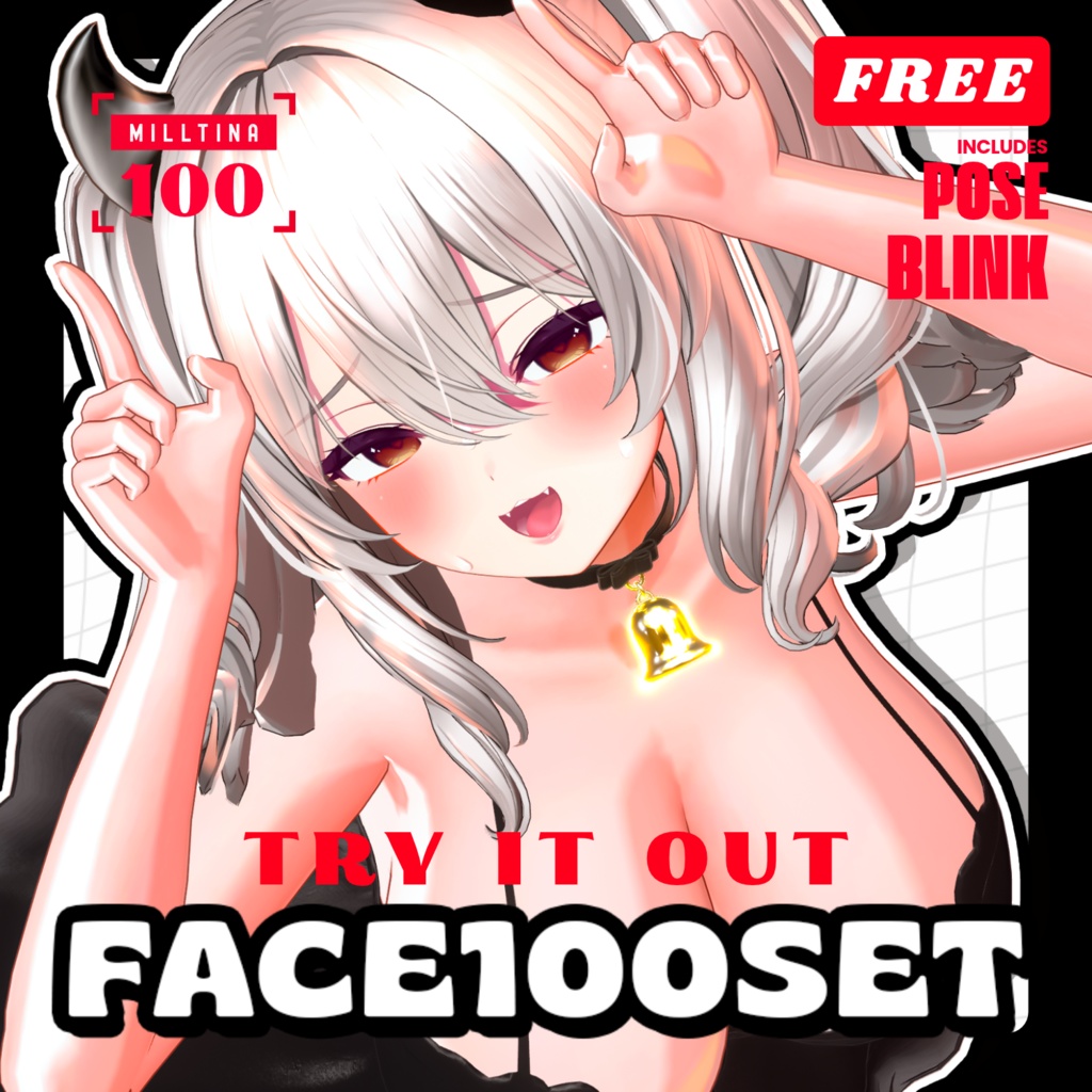💟10.22更新【 FREE - 無料 】✦✦ Milltina100FACE⁺POSE⁺まばたきアニメーション