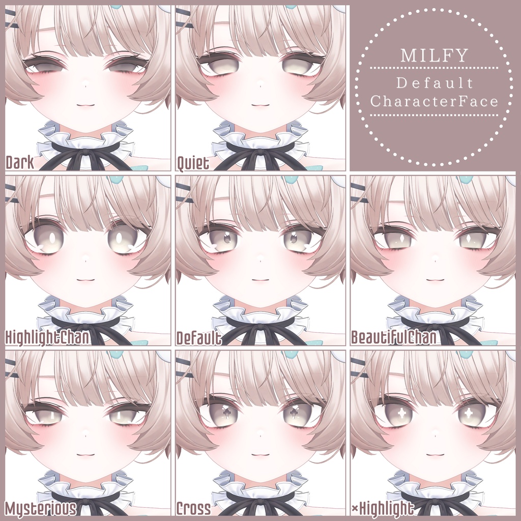 💗【FREE/無料】Milfy100Type❥動くまばたきFace&PoseAnimations ⌖ ݁˚