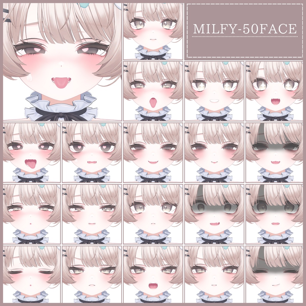 💗【FREE/無料】Milfy100Type❥動くまばたきFace&PoseAnimations ⌖ ݁˚