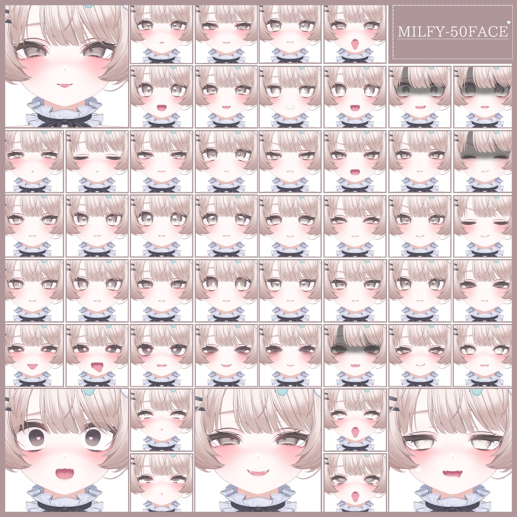 💗【FREE/無料】Milfy100Type❥動くまばたきFace&PoseAnimations ⌖ ݁˚