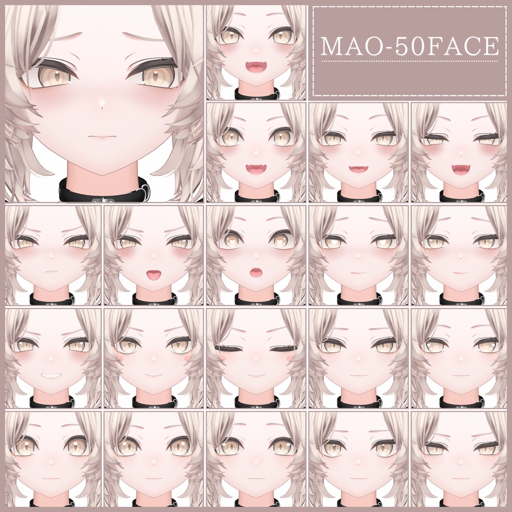 💗【FREE/無料】Mao100Type❥動くまばたきFace&PoseAnimations ⌖ ݁˚