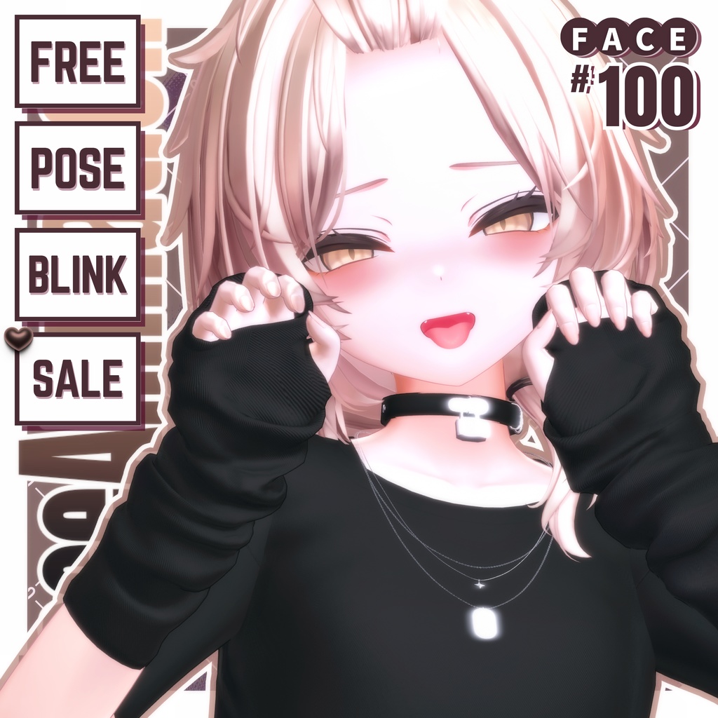 🌕~10/31sale【FREE/無料】Mao100Type❥動くまばたきFace&PoseAnimations ⌖ ݁˚