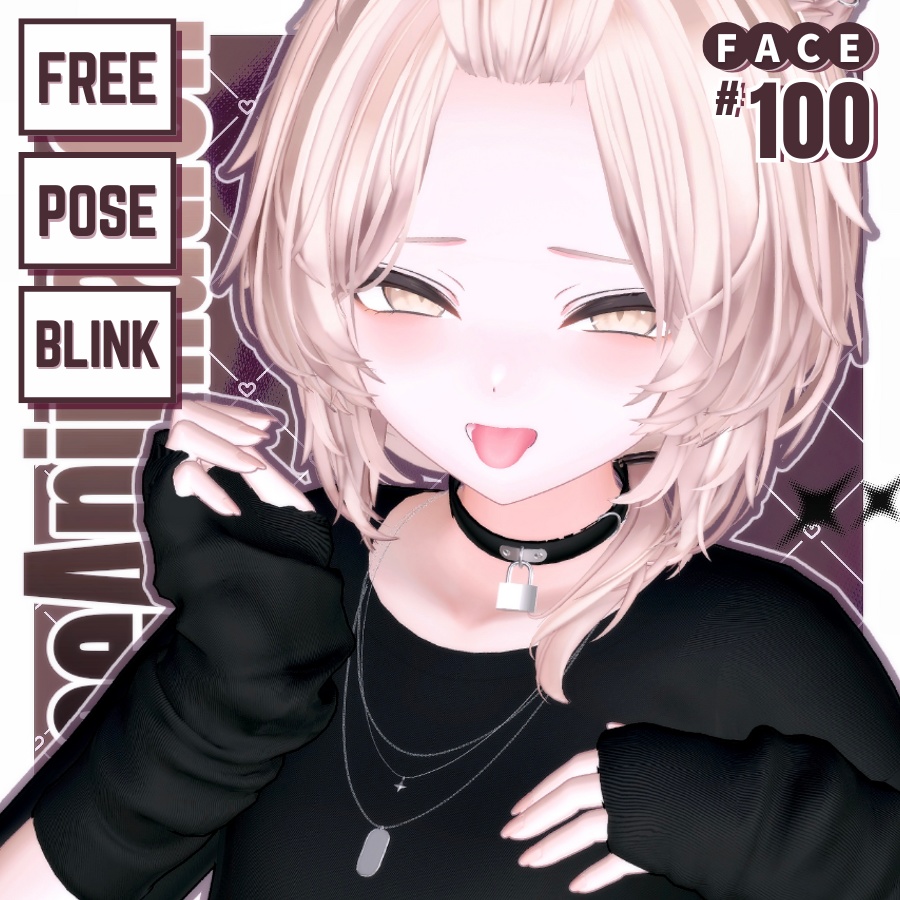 💗【FREE/無料】Mao100Type❥動くまばたきFace&PoseAnimations ⌖ ݁˚