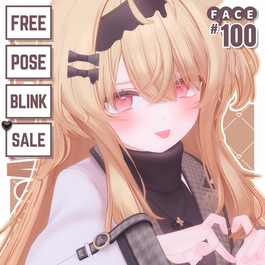 💗【FREE/無料】Eku100Type❥動くまばたきFace&PoseAnimations ⌖ ݁˚