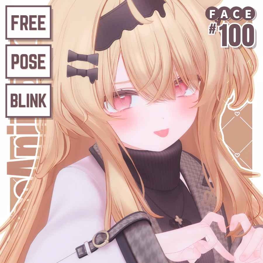 💗【FREE/無料】Eku100Type❥動くまばたきFace&PoseAnimations ⌖ ݁˚
