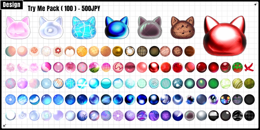 🌕️24h限定FREE🌕️~1/27sale【FREE/商用CC0】手描き⁺500 Liltoon MatCap-Vol.2