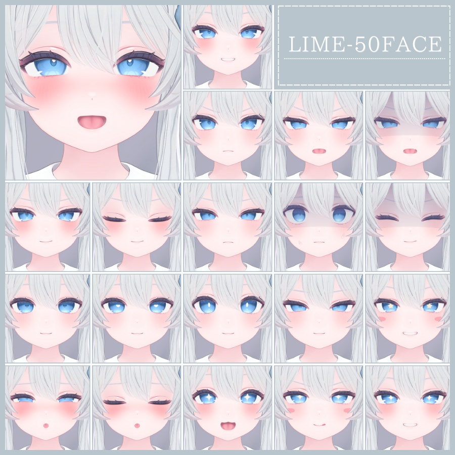 💗48h限定無料増加中💗【FREE/無料】Lime100Type❥動くまばたきFace&PoseAnimations ⌖ ݁˚
