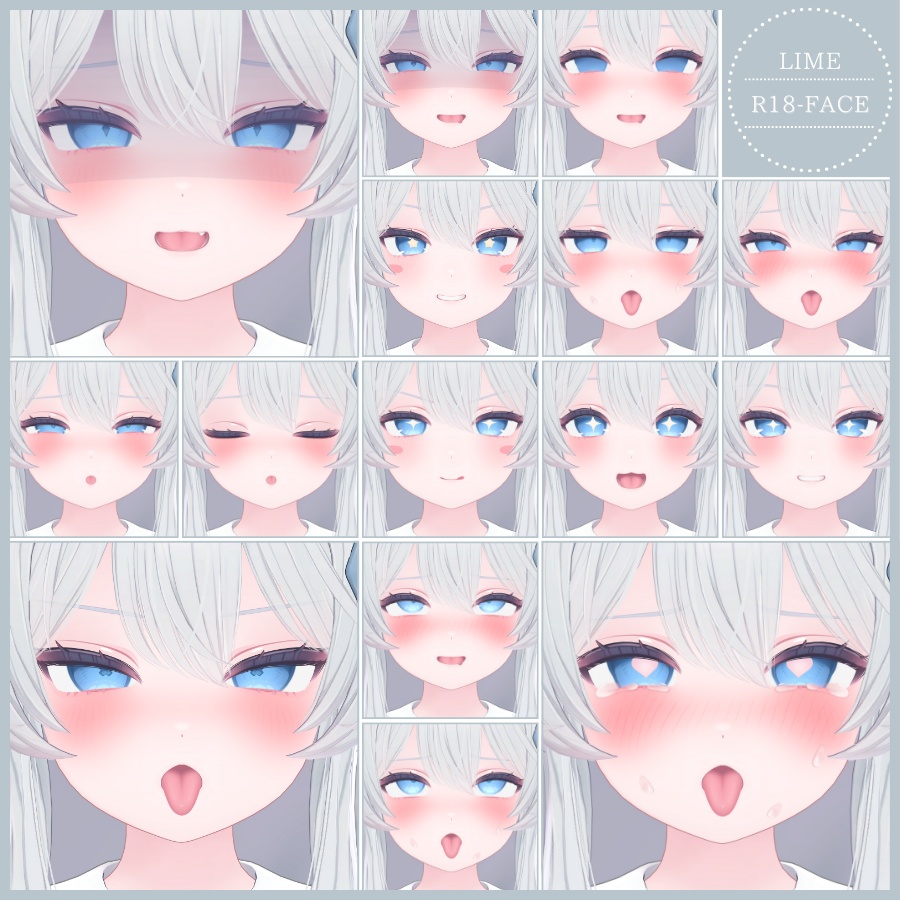 🎁48h限定FREE🎁【FREE/無料】Lime100Type❥動くまばたきFace&PoseAnimations ⌖ ݁˚