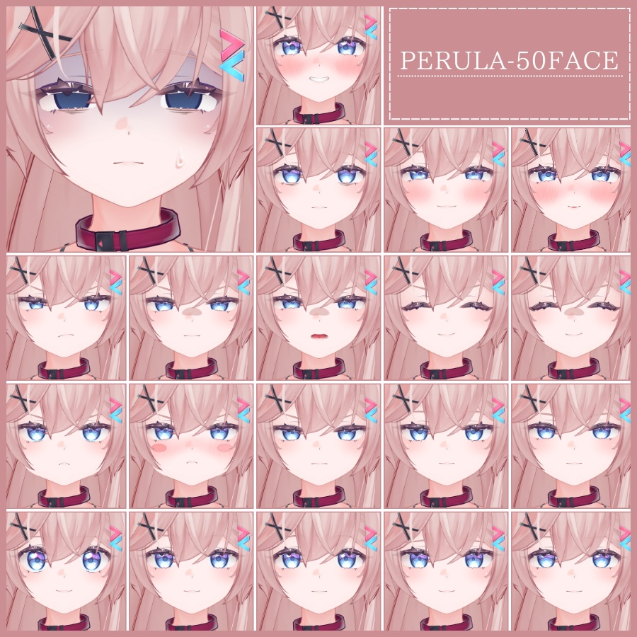 🎁48h限定FREE🎁【FREE/無料】Perula100Type❥動くまばたきFace&PoseAnimations ⌖ ݁˚