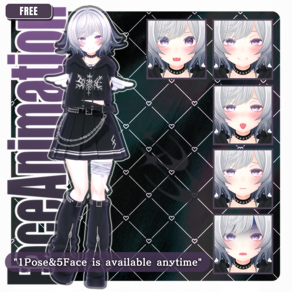 🎁48h限定FREE🎁【FREE/無料】Muromu100Type❥動くまばたきFace&PoseAnimations ⌖ ݁˚