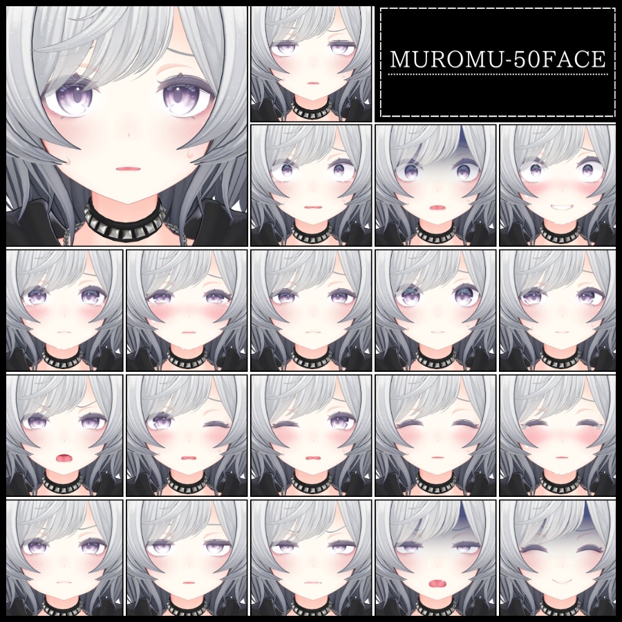 🎁48h限定FREE🎁【FREE/無料】Muromu100Type❥動くまばたきFace&PoseAnimations ⌖ ݁˚