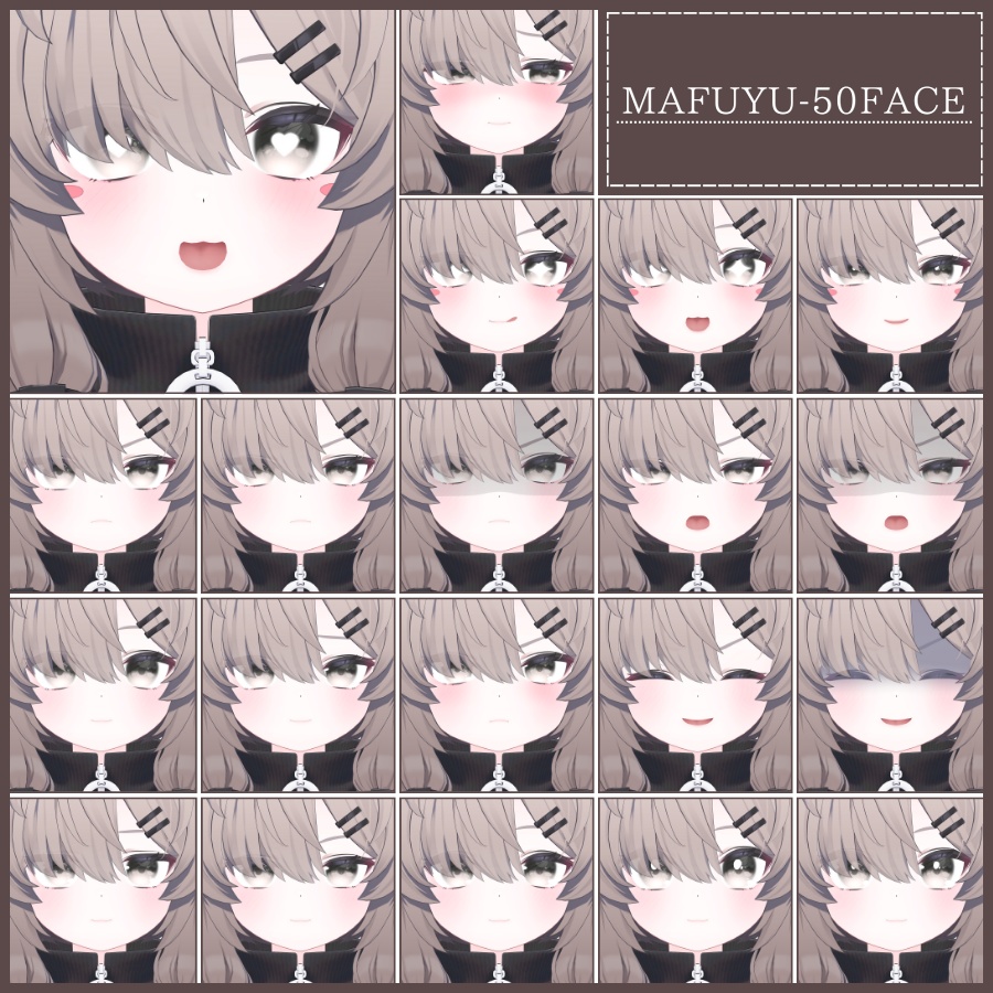 🎁24h限定FREE🎁【FREE/無料】Mafuyu100Type❥動くまばたきFace&PoseAnimations ⌖ ݁˚