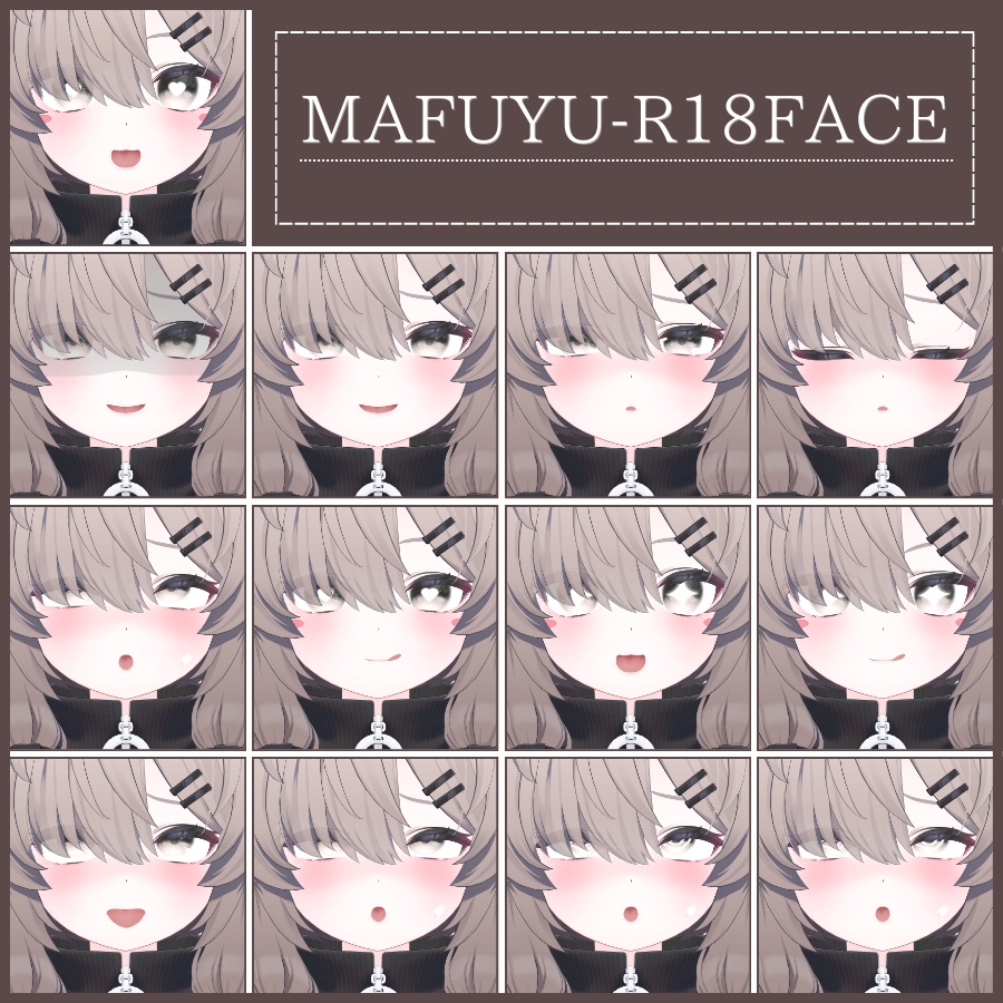 🎁24h限定FREE🎁【FREE/無料】Mafuyu100Type❥動くまばたきFace&PoseAnimations ⌖ ݁˚