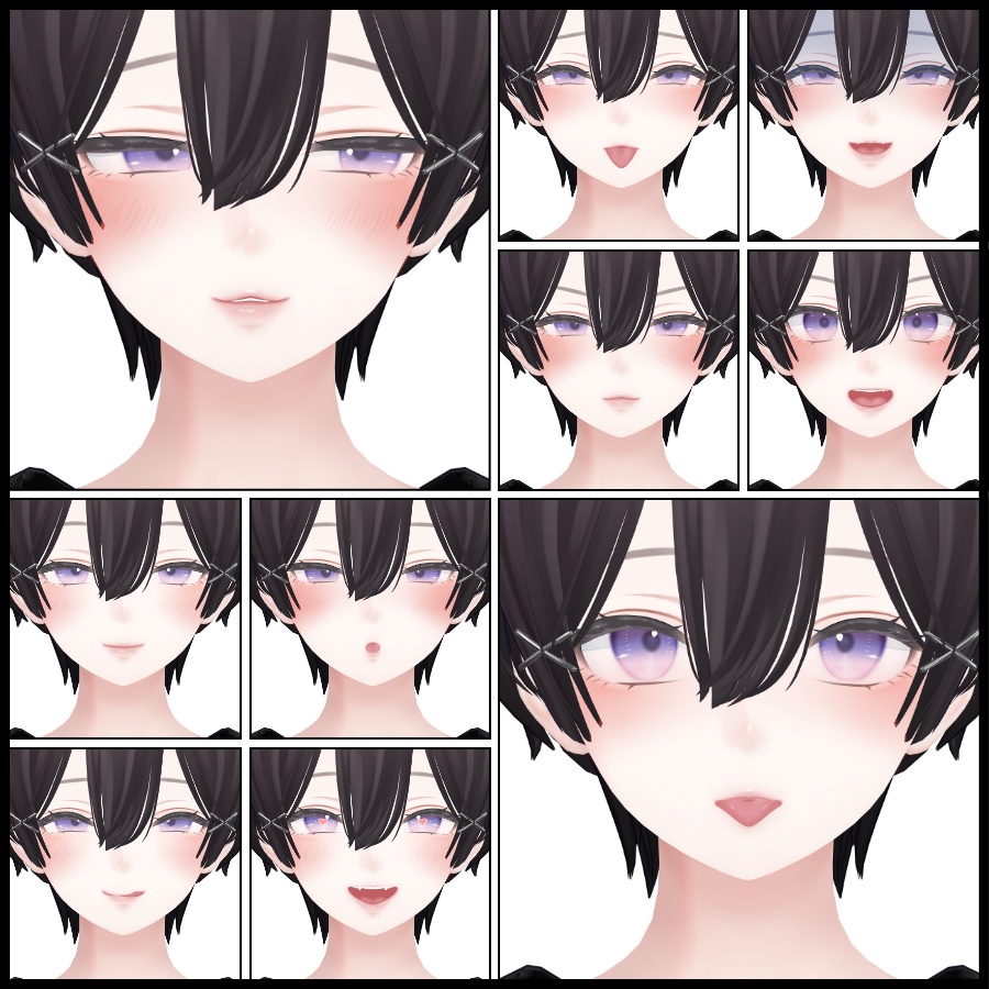 🎁24h限定FREE🎁【FREE/無料】Shinra100Type❥動くまばたきFace&PoseAnimations ⌖ ݁˚