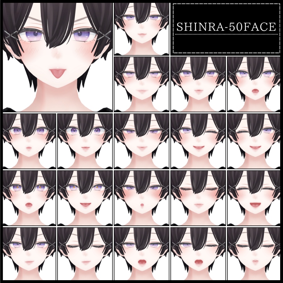 🎁24h限定FREE🎁【FREE/無料】Shinra100Type❥動くまばたきFace&PoseAnimations ⌖ ݁˚