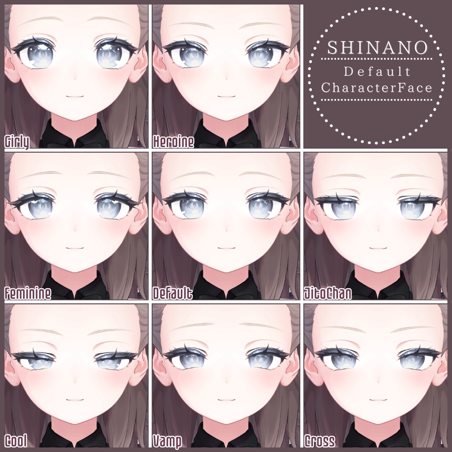 🎁24h限定FREE🎁【FREE/無料】Shinano100Type❥動くまばたきFace&PoseAnimations ⌖ ݁˚