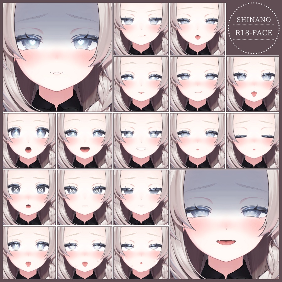 🎁24h限定FREE🎁【FREE/無料】Shinano100Type❥動くまばたきFace&PoseAnimations ⌖ ݁˚