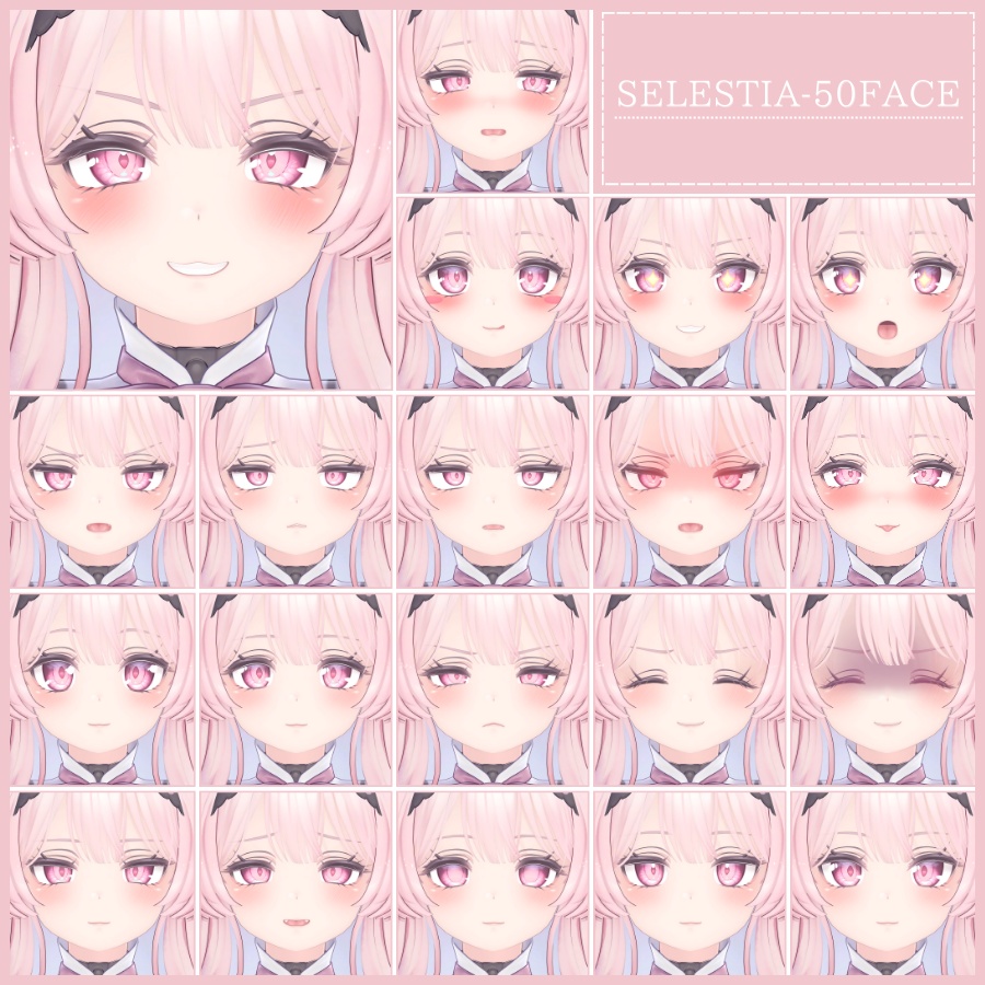 🎁24h限定FREE🎁【FREE/無料】Selestia100Type❥動くまばたきFace&PoseAnimations ⌖ ݁˚
