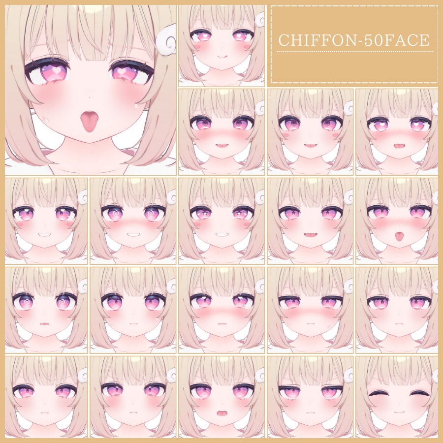 🎁24h限定FREE🎁【FREE/無料】Chiffon100Type❥動くまばたきFace&PoseAnimations ⌖ ݁˚