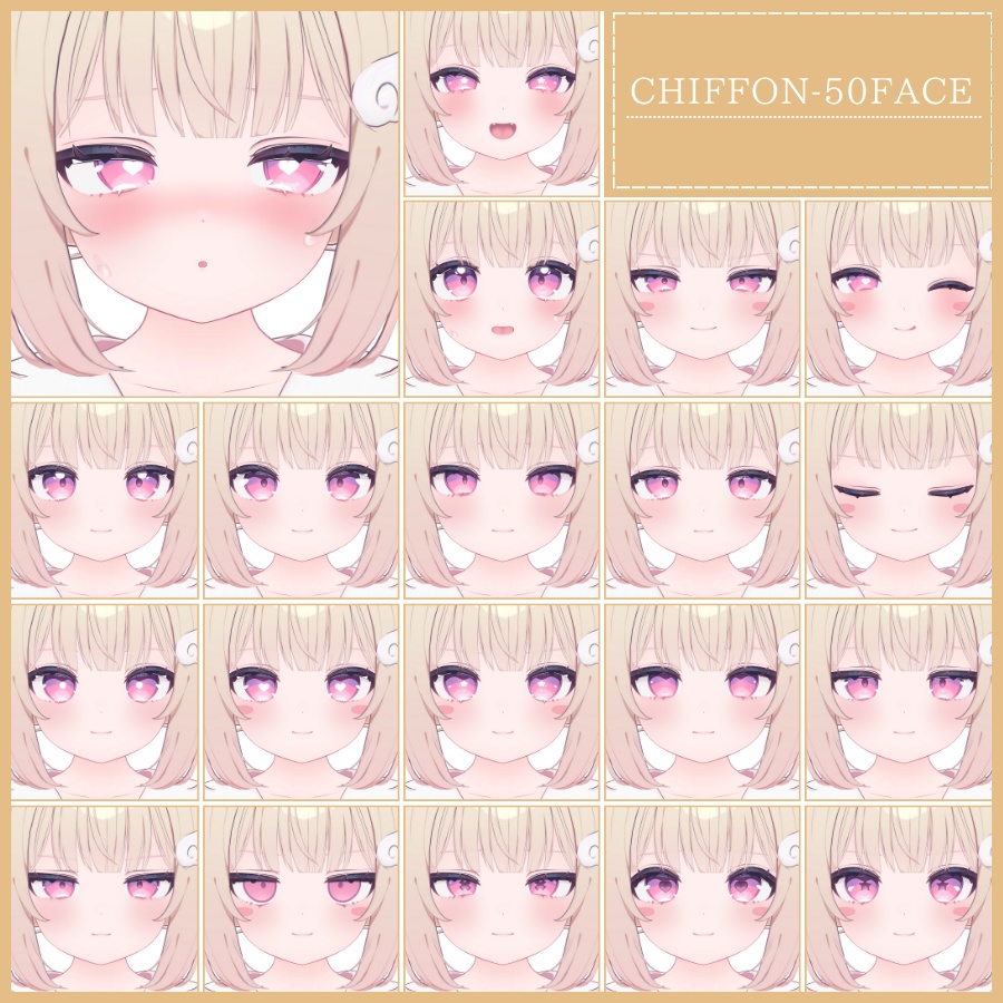 🎁24h限定FREE🎁【FREE/無料】Chiffon100Type❥動くまばたきFace&PoseAnimations ⌖ ݁˚
