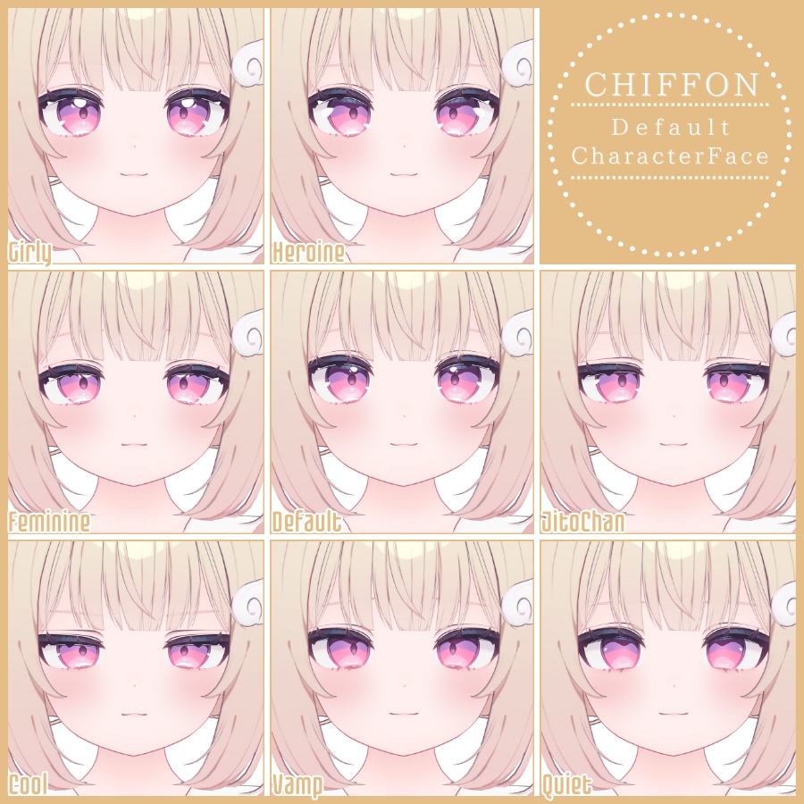 🎁24h限定FREE🎁【FREE/無料】Chiffon100Type❥動くまばたきFace&PoseAnimations ⌖ ݁˚