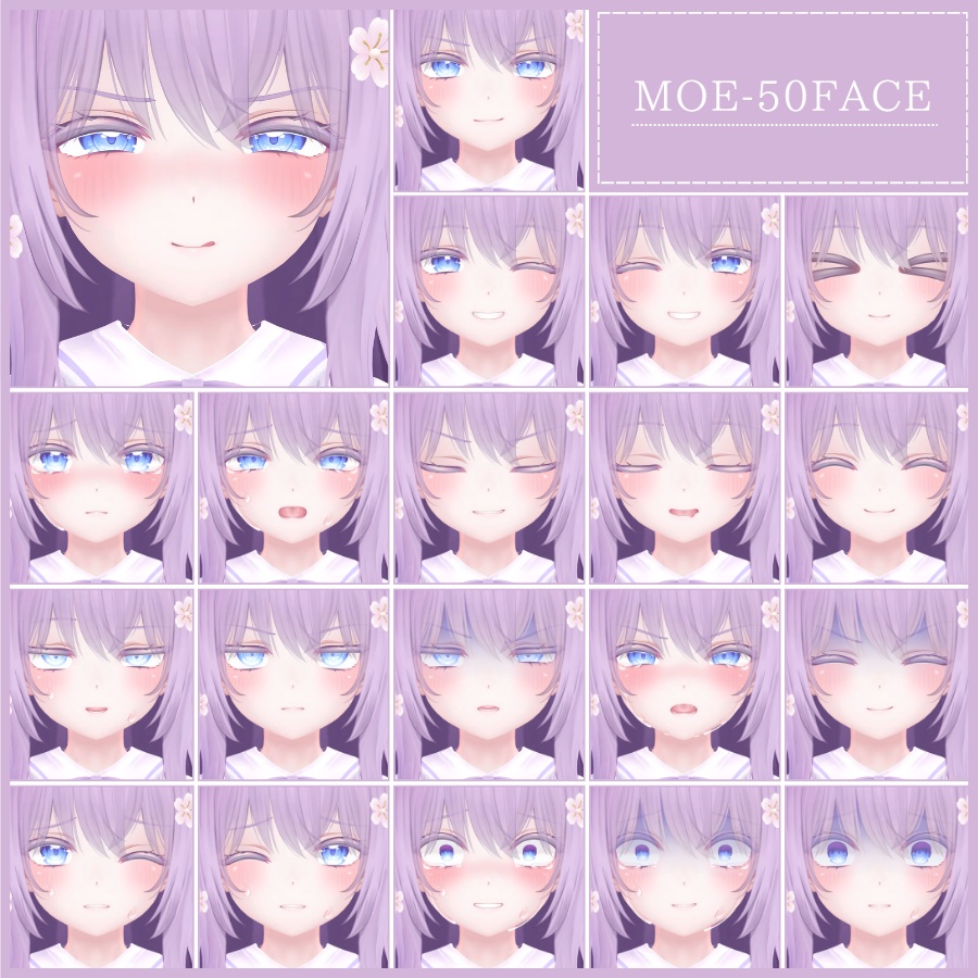 🎁24h限定FREE🎁【FREE/無料】Moe100Type❥動くまばたきFace&PoseAnimations ⌖ ݁˚