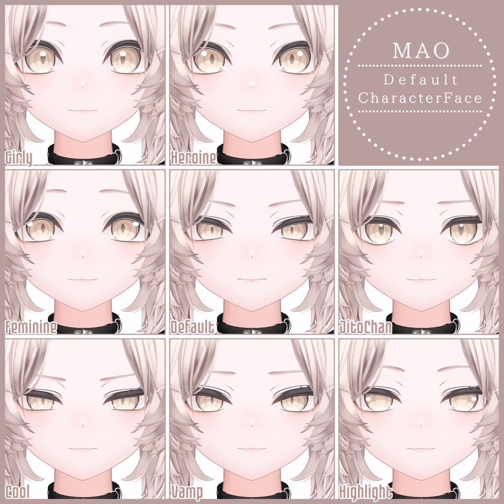 🎁24h限定FREE🎁【FREE/無料】Mao100Type❥動くまばたきFace&PoseAnimations ⌖ ݁˚