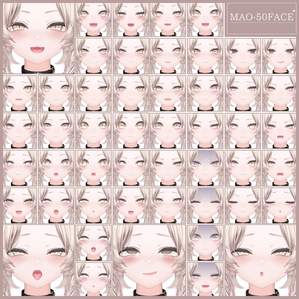 🎁24h限定FREE🎁【FREE/無料】Mao100Type❥動くまばたきFace&PoseAnimations ⌖ ݁˚