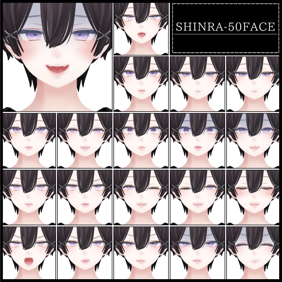 🎁24h限定FREE🎁【FREE/無料】Shinra100Type❥動くまばたきFace&PoseAnimations ⌖ ݁˚
