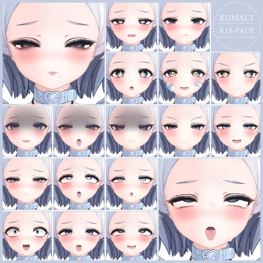 ⏰️48h限定無料配布増加中~!~2/15sale【FREE/無料】Kumaly100Type❥動くまばたきFace&PoseAnimations ⌖ ݁˚