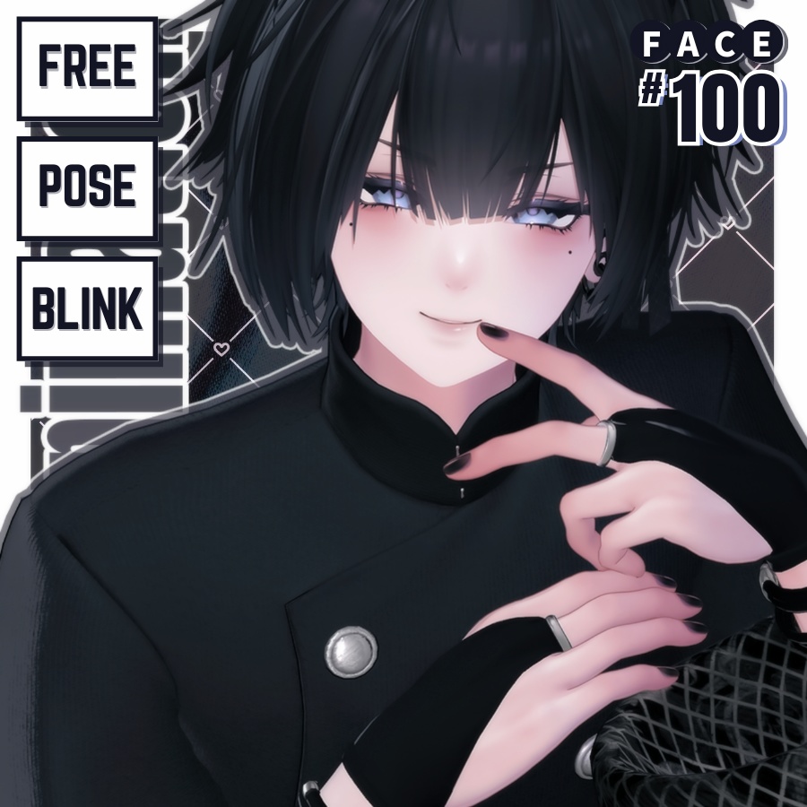 💗【FREE/無料】Nakiya100Type❥動くまばたきFace&PoseAnimations ⌖ ݁˚