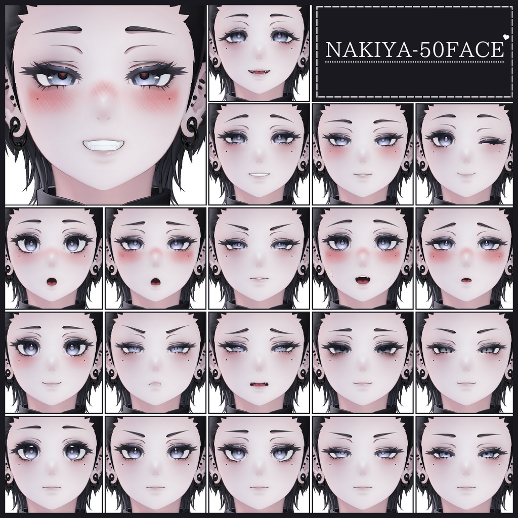 ⏰️48h限定無料配布増加中~!~2/17sale【FREE/無料】Nakiya100Type❥動くまばたきFace&PoseAnimations ⌖ ݁˚