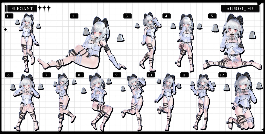 🧿72h FREE&SALE🧿【FREE/商用OK】撮影向けPoseAnimation ❮ ⁺500-Vol.2 ❯