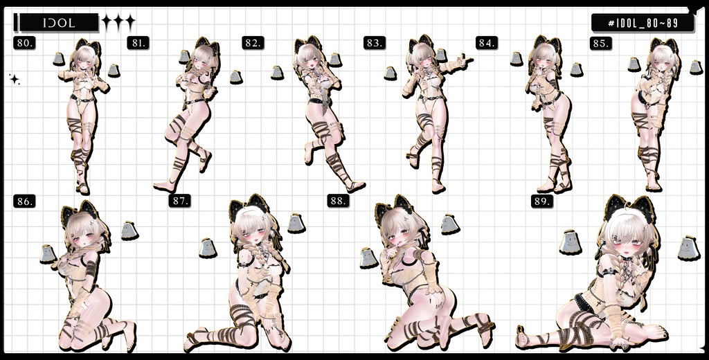 🧿72h FREE&SALE🧿【FREE/商用OK】撮影向けPoseAnimation ❮ ⁺500-Vol.2 ❯