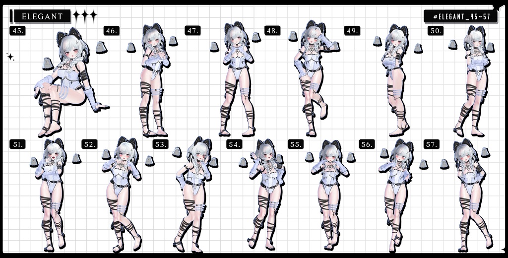 🧿72h FREE&SALE🧿【FREE/商用OK】撮影向けPoseAnimation ❮ ⁺500-Vol.2 ❯