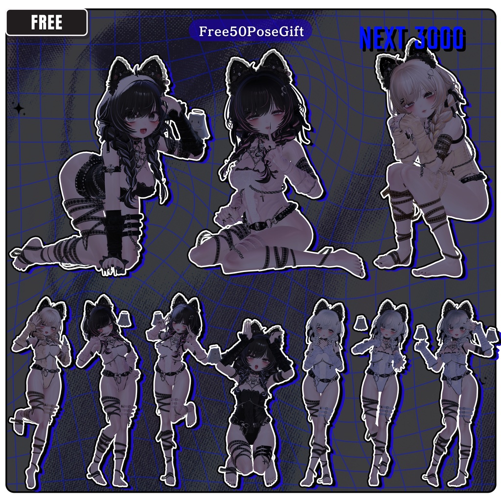 《6/8更新》🧿48h30POSEGIFT&~6.15SALE🧿【FREE/商用OK】撮影向けPoseAnimation ❮ ⁺500-Vol.2 ❯