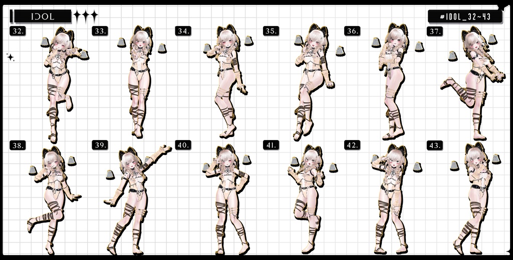 🧿72h FREE&SALE🧿【FREE/商用OK】撮影向けPoseAnimation ❮ ⁺500-Vol.2 ❯