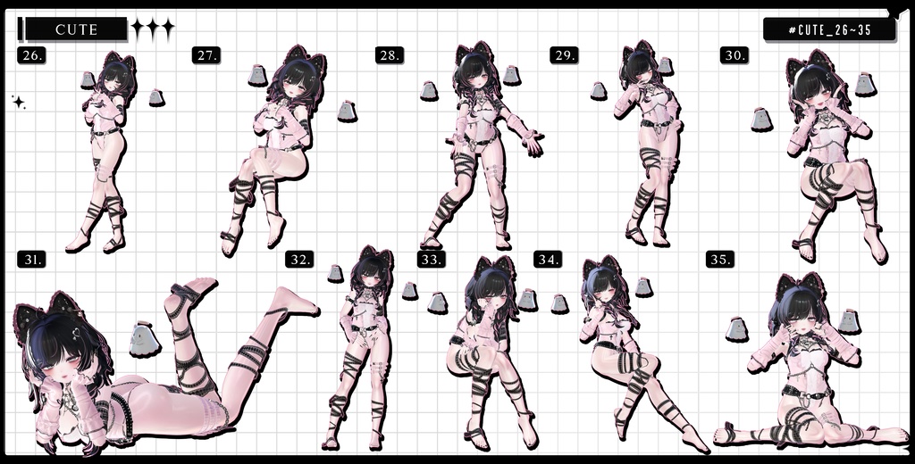 🧿72h FREE&SALE🧿【FREE/商用OK】撮影向けPoseAnimation ❮ ⁺500-Vol.2 ❯