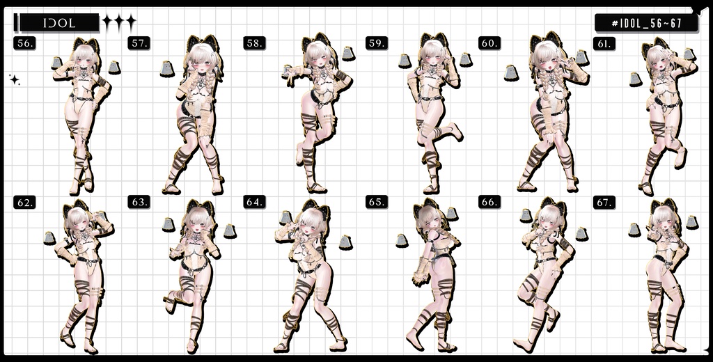 🧿72h FREE&SALE🧿【FREE/商用OK】撮影向けPoseAnimation ❮ ⁺500-Vol.2 ❯