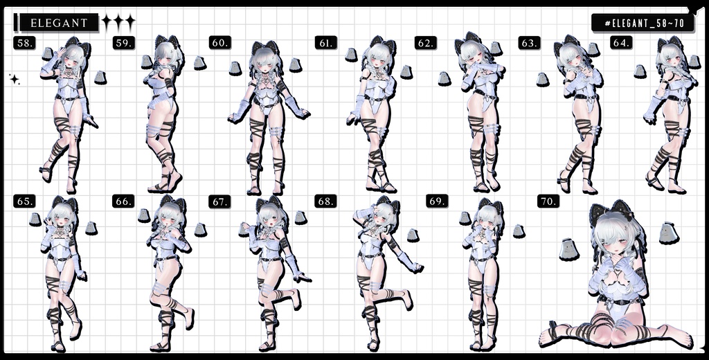 🧿72h FREE&SALE🧿【FREE/商用OK】撮影向けPoseAnimation ❮ ⁺500-Vol.2 ❯