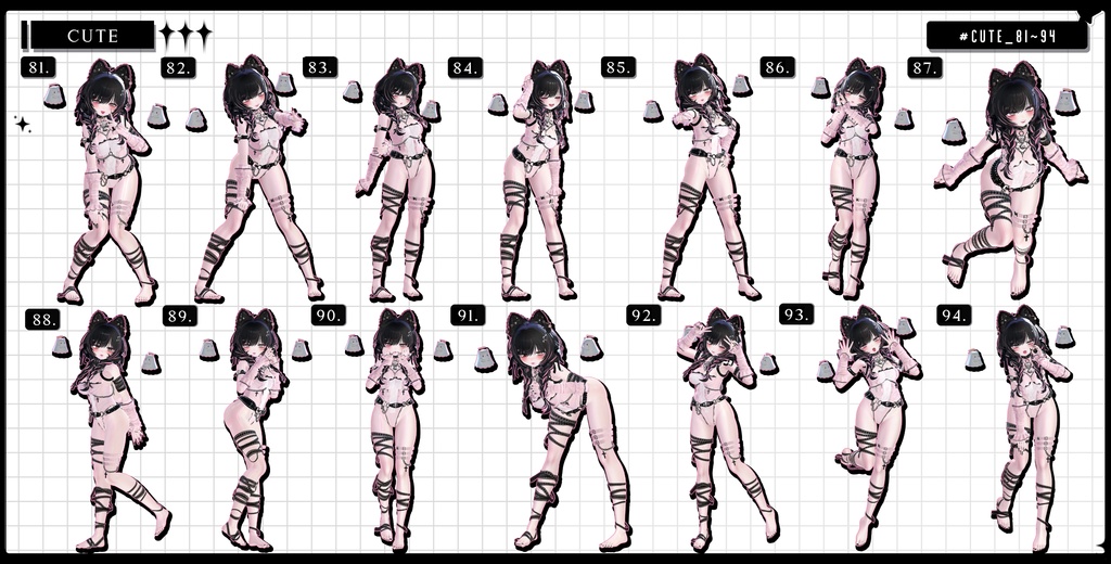 🧿72h FREE&SALE🧿【FREE/商用OK】撮影向けPoseAnimation ❮ ⁺500-Vol.2 ❯