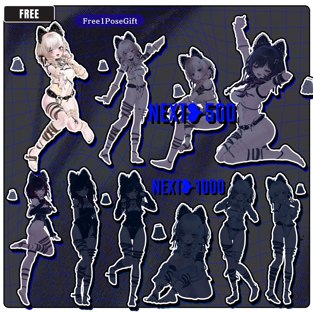 🧿72h FREE&SALE🧿【FREE/商用OK】撮影向けPoseAnimation ❮ ⁺500-Vol.2 ❯