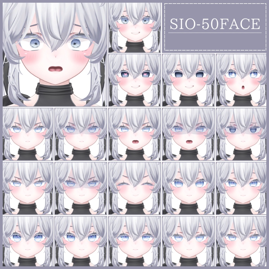 ⏰️24h 50FREE⏰️【FREE/無料】Sio100Type❥動くまばたきFace&PoseAnimations ⌖ ݁˚