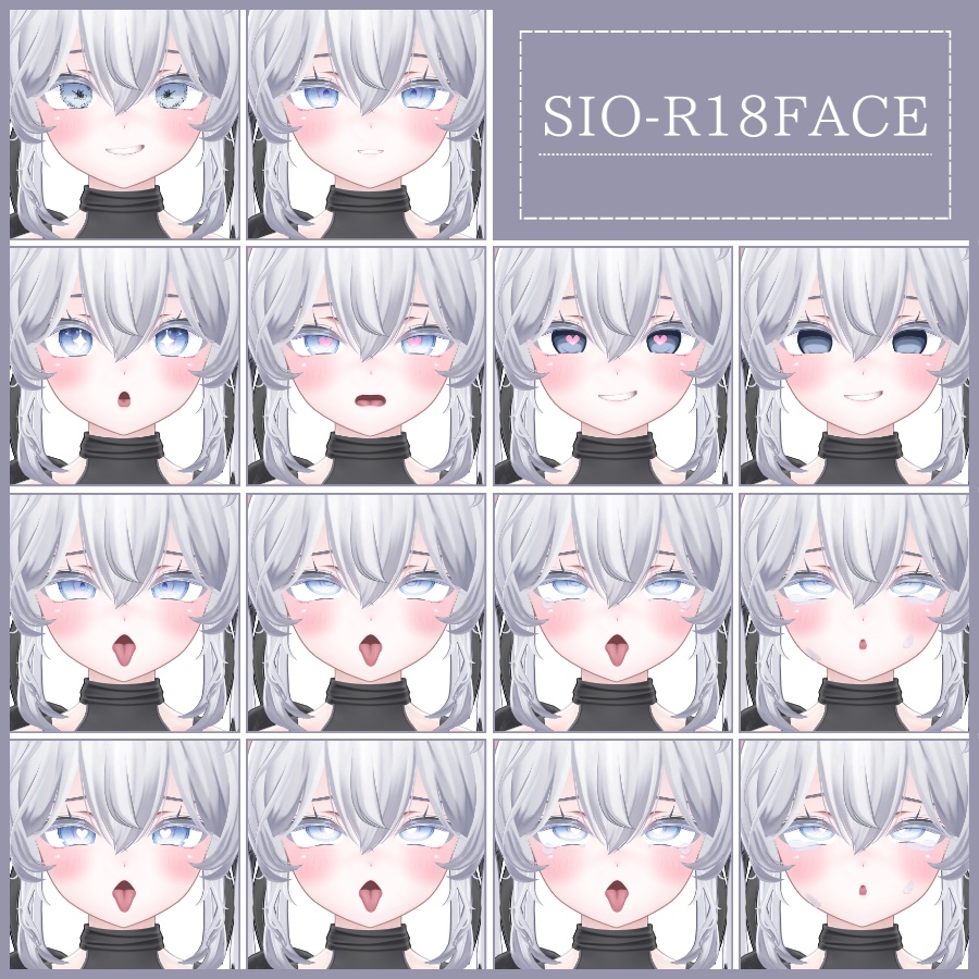 ⏰️24h 50FREE⏰️【FREE/無料】Sio100Type❥動くまばたきFace&PoseAnimations ⌖ ݁˚