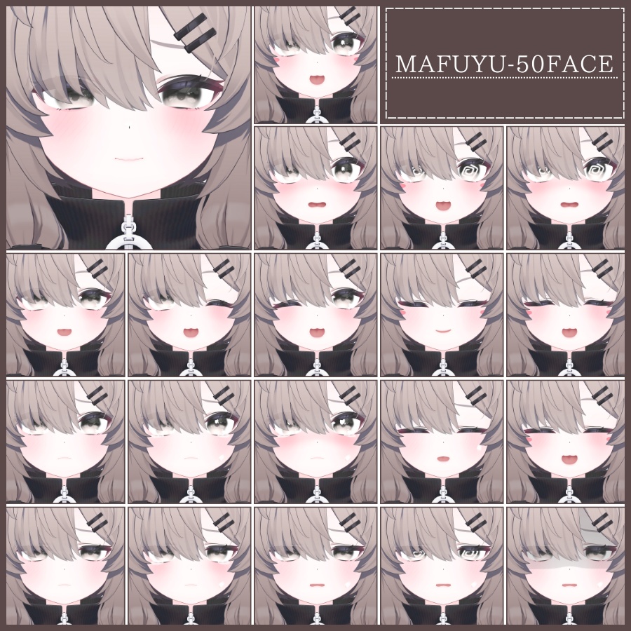 ⏰️24h 50FREE⏰️【FREE/無料】Mafuyu100Type❥動くまばたきFace&PoseAnimations ⌖ ݁˚
